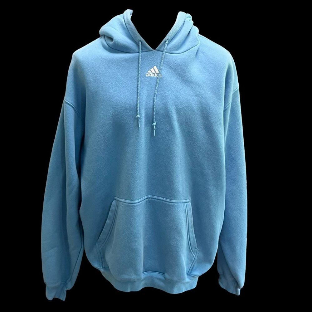 Baby Blue Adidas Vintage Center Logo Hoodie